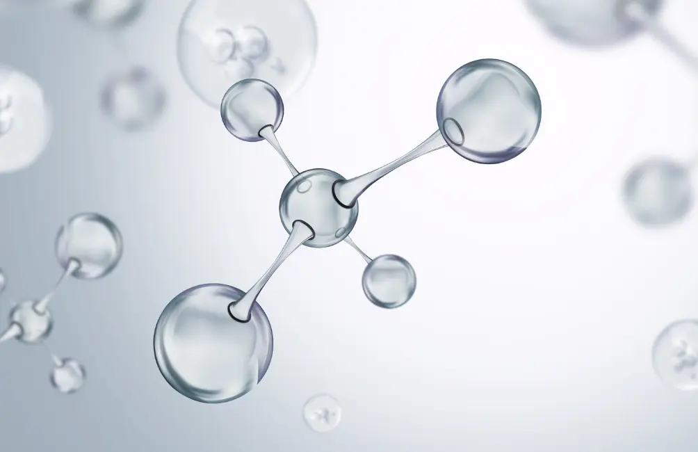 Abstract illustration of interconnected molecules